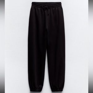 Zara high waisted cotton blend jogging pants